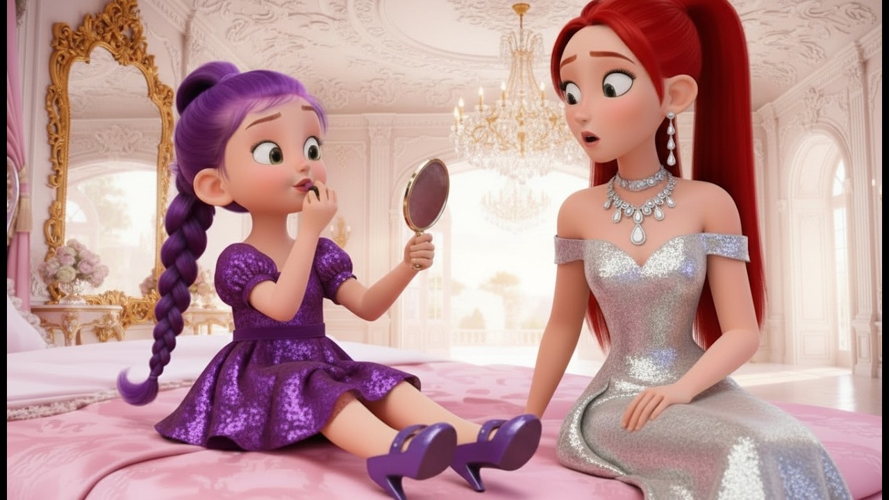 😱 OMG! 💄Baby Rumi Doing Her First Makeup to Look Like Mira 👿 KPOP Demon Hunters