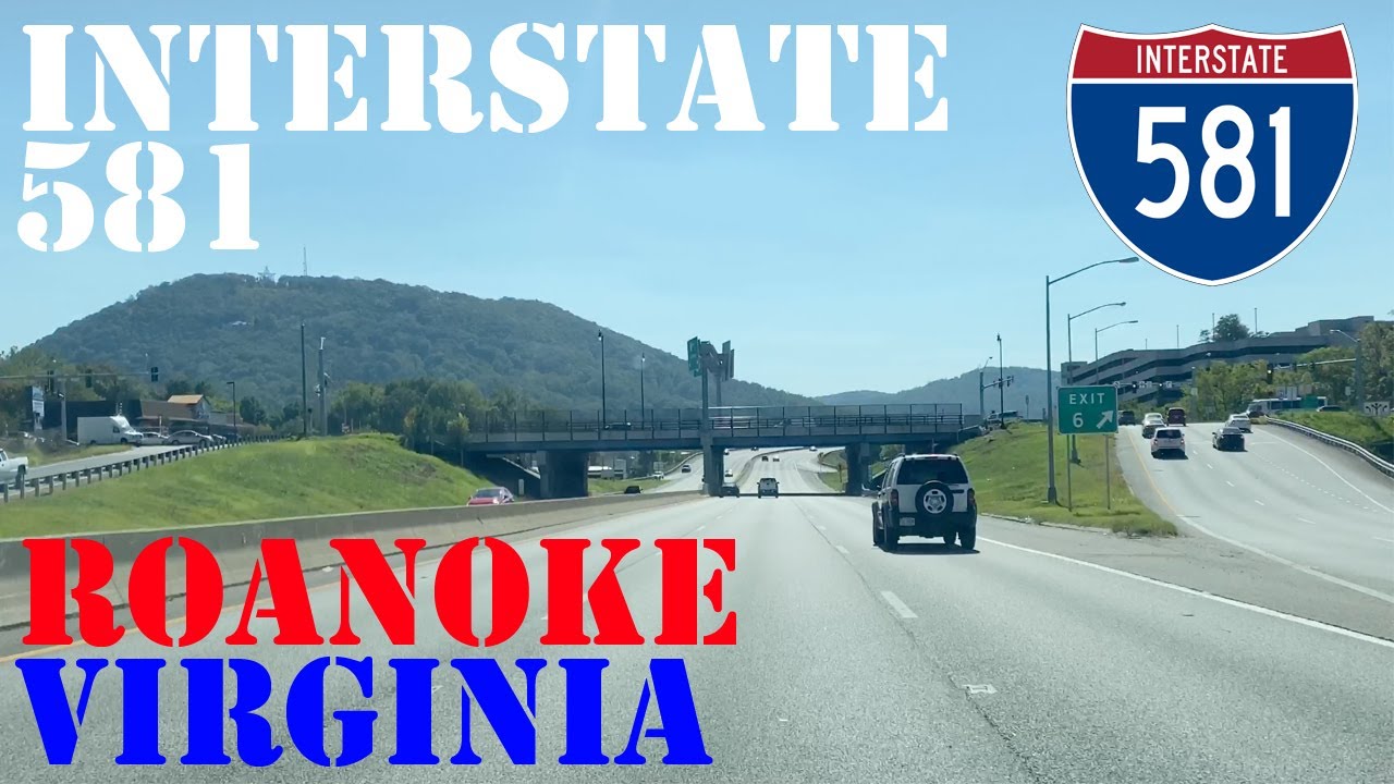 I-581 South - Downtown Roanoke - Virginia - 4K Highway Drive