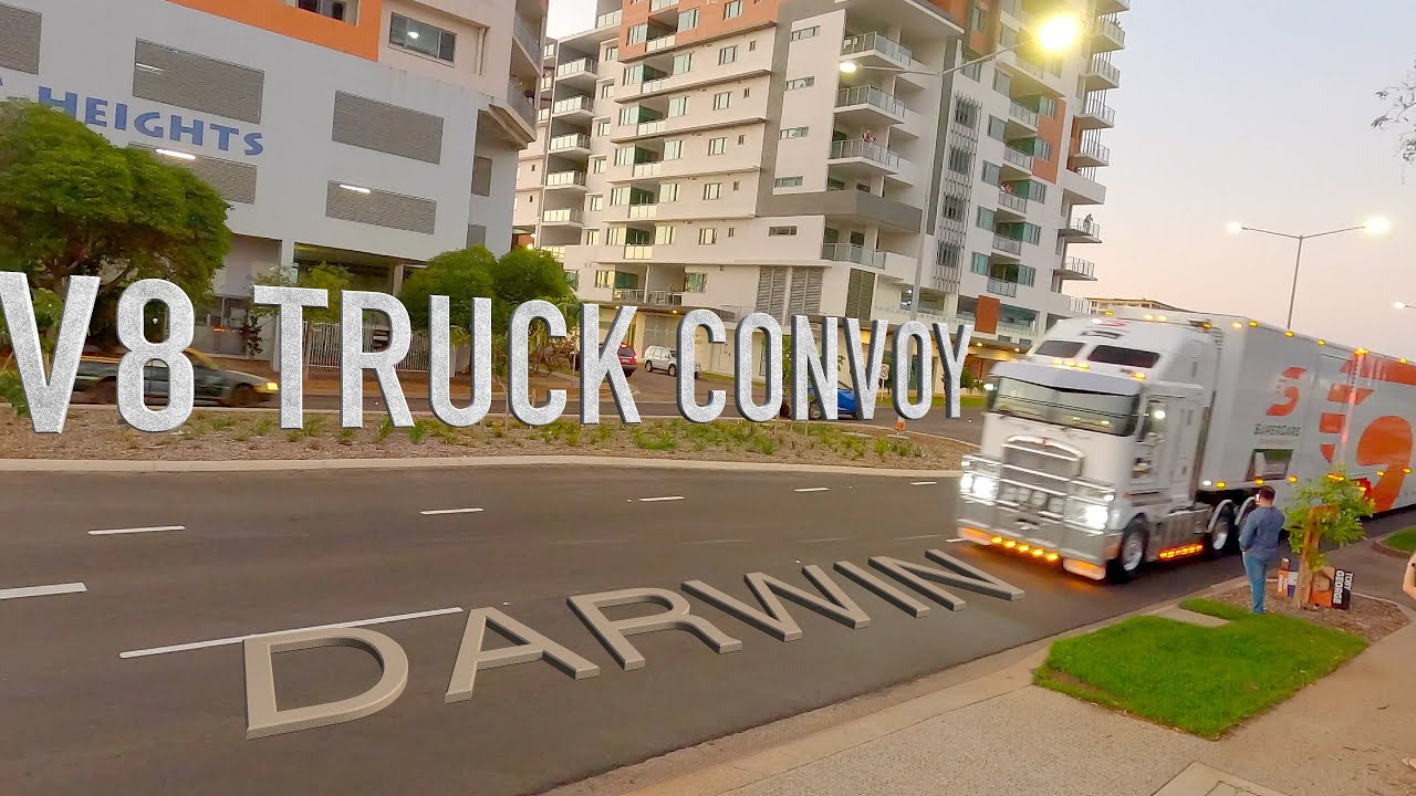 2020 V8 Supercars Darwin Truck Convoy | Full Transporter Convoy | Drone Kings in Darwin