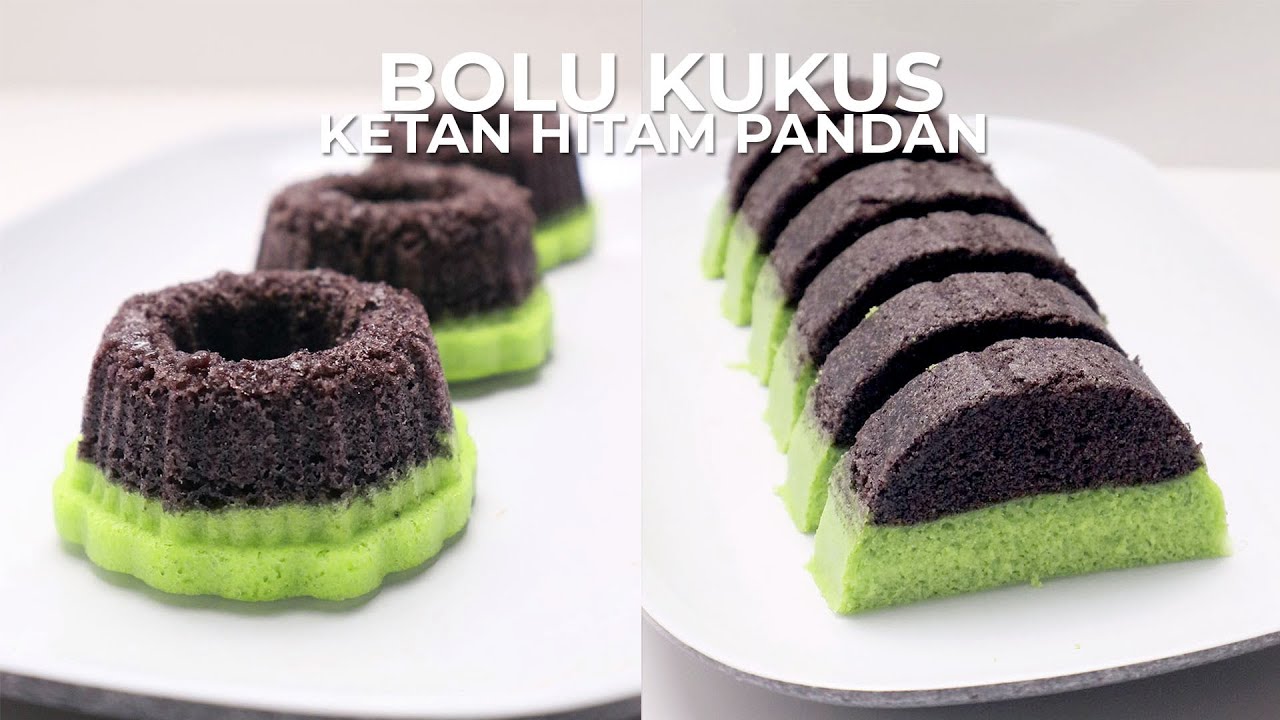 BOLU KUKUS KETAN HITAM LEGIT DAN WANGI PANDAN // BLACK GLUTINOUS RICE AND PANDAN STEAMED CAKE