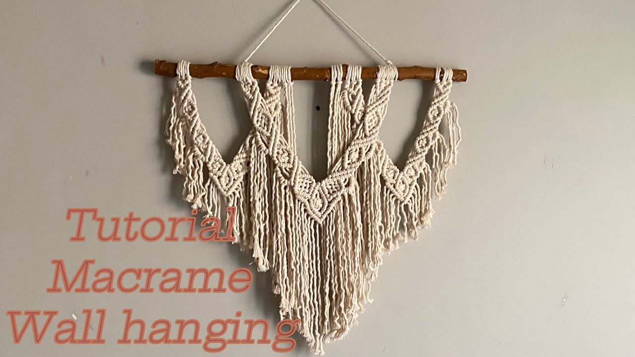 New tutorial macrame wall hanging / بكل سهولة عمل مكرمية معلقه 🌿