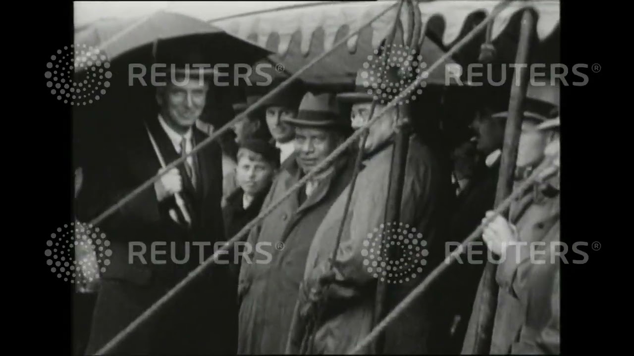 1926 CRICKET: Test match start delayed by downpour