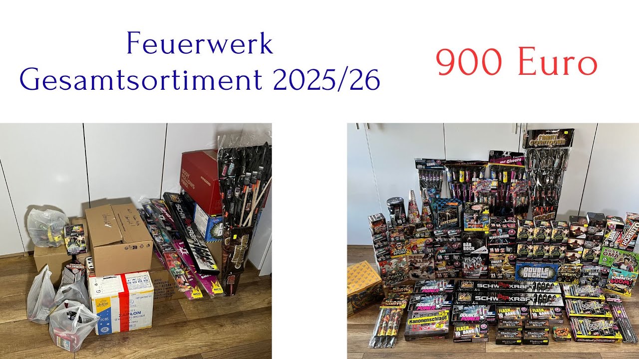 Silvester Feuerwerk Gesamtsortiment für Silvester 2025/26 | 900 Euro | PyroMaximum