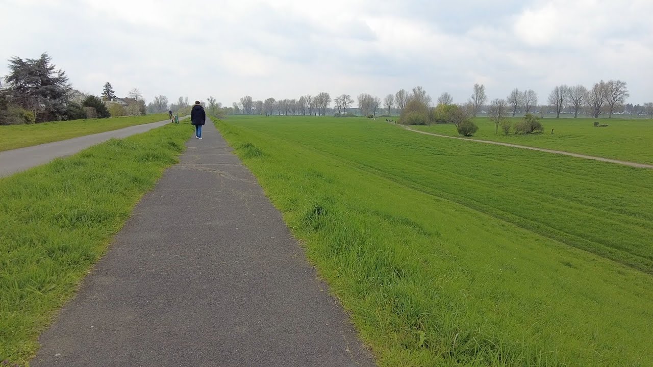 Western Germany, Düsseldorf - Oberkassel in April 2023 - City Walking Tour, 4K