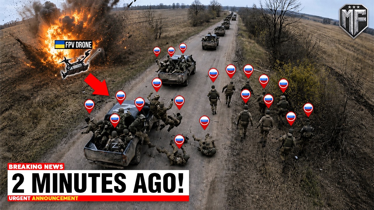 Large Russian Trucks Full of Soldiers Enter Ukraine - 2 Minutes Later, GONE!