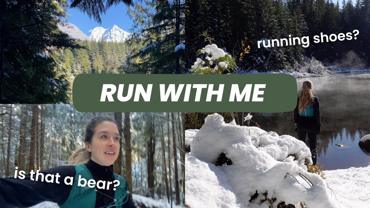 solo winter trail run through the forest | running vlog