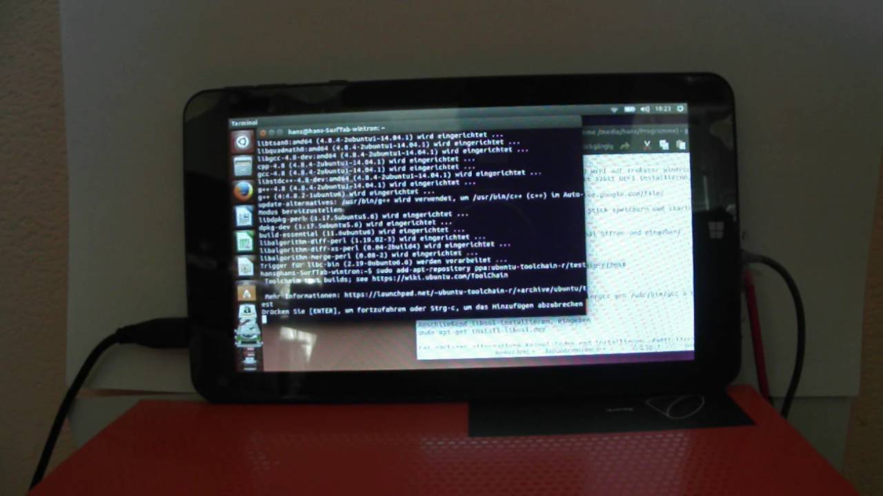 Linux Ubuntu auf Windows Tablet   Bluetooth,WIFI,Touchpanel  Trekstor Surftab Wintron 7