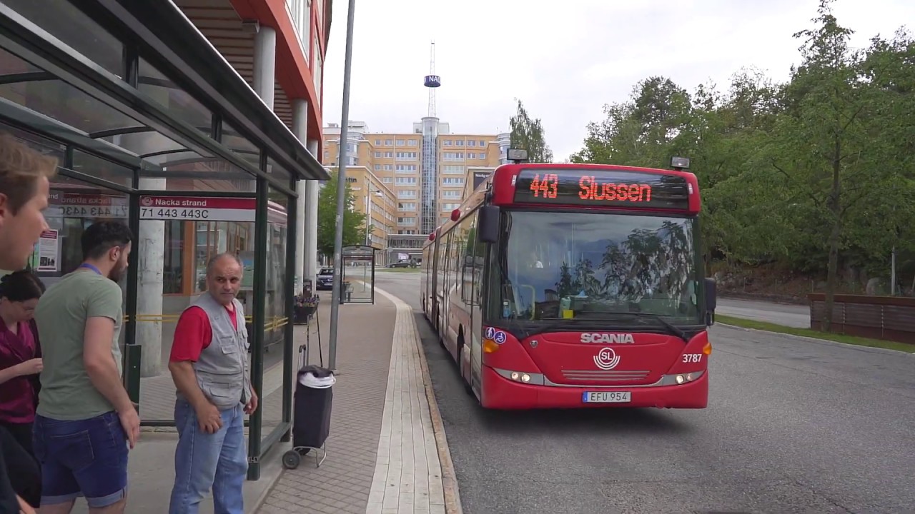 Sweden, Stockholm, bus 443 ride from Nacka Strand to Slussen