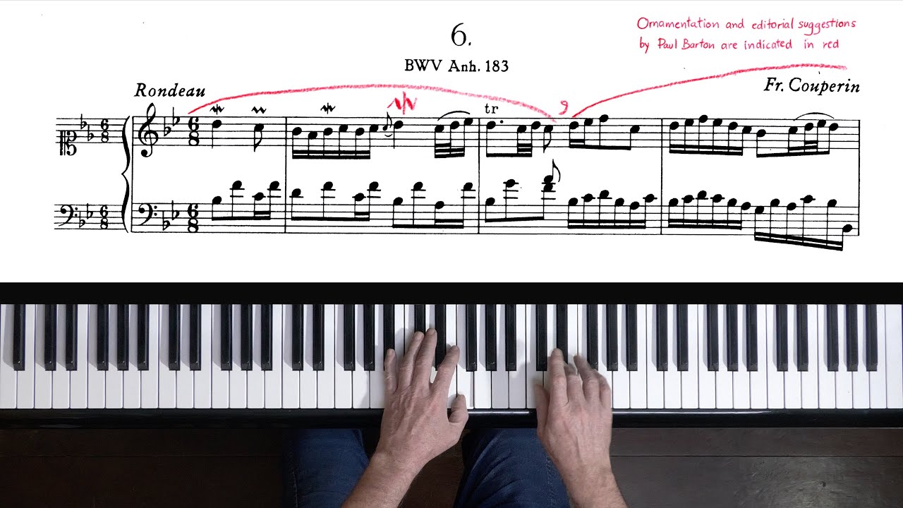 Notebook for Anna Magdalena Bach - Couperin Rondeau Anh.183 P. Barton, FEURICH piano