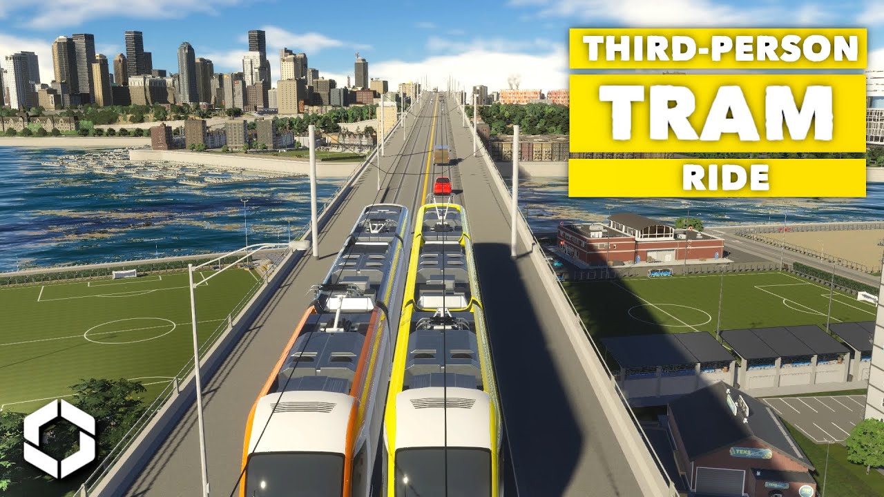 Third-Person Tram Ride | Cities Skylines 2 | Archipelago Heaven City