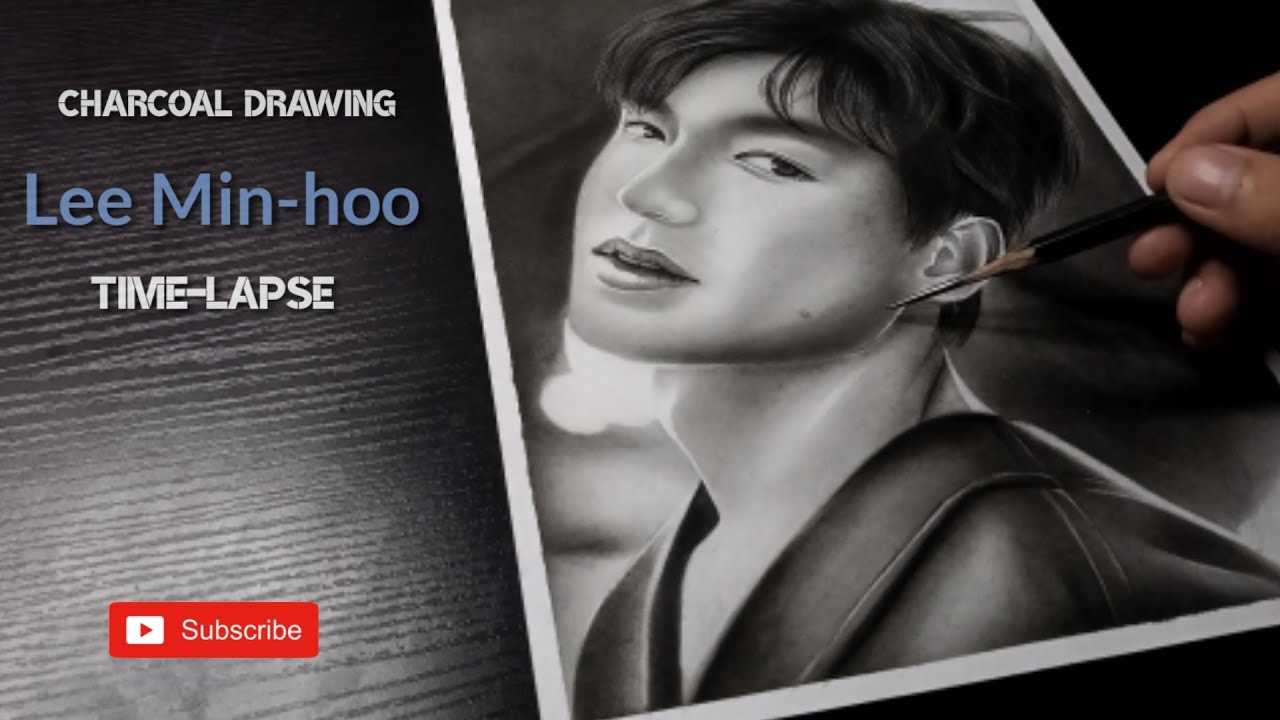CHARCOAL DRAWING Lee Min-Hoo time-lapse