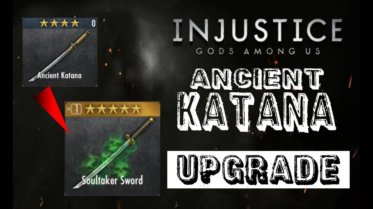 INJUSTICE mobile - Ancient Katana evolution to Soultaker Sword (Gear upgrade)