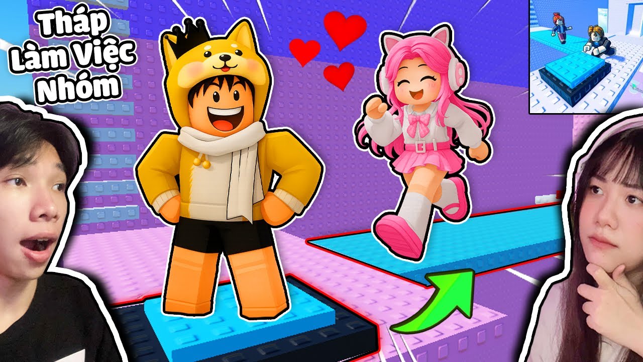 Hợp Tác Cùng Người Yêu Leo Tháp Làm Việc Nhóm 😳 Ngáo Và Kemy Teamwork Tower Roblox 😤