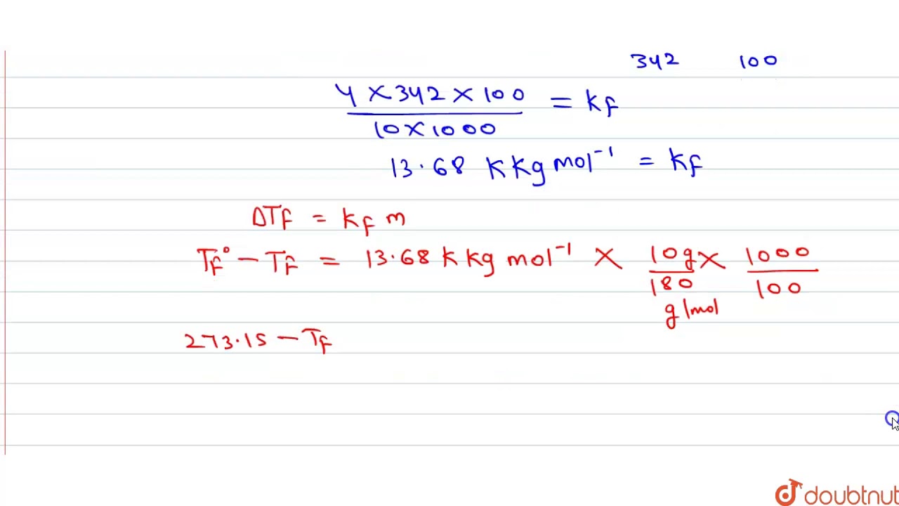 (a) A 10% solution (by mass) of sucrose in water has freezing point of 269.15K