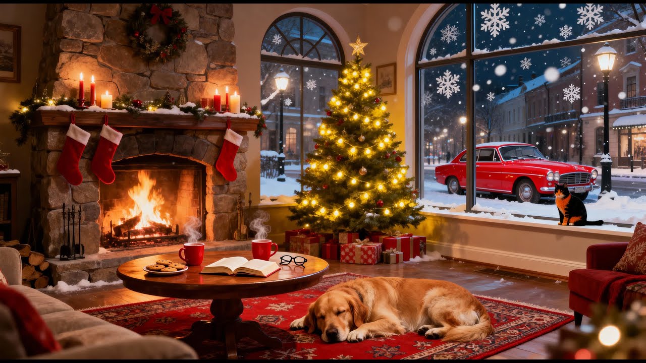 Cozy Christmas Fireplace 🔥 | Crackling Fire Sounds & Peaceful Winter Ambience | Live Stream