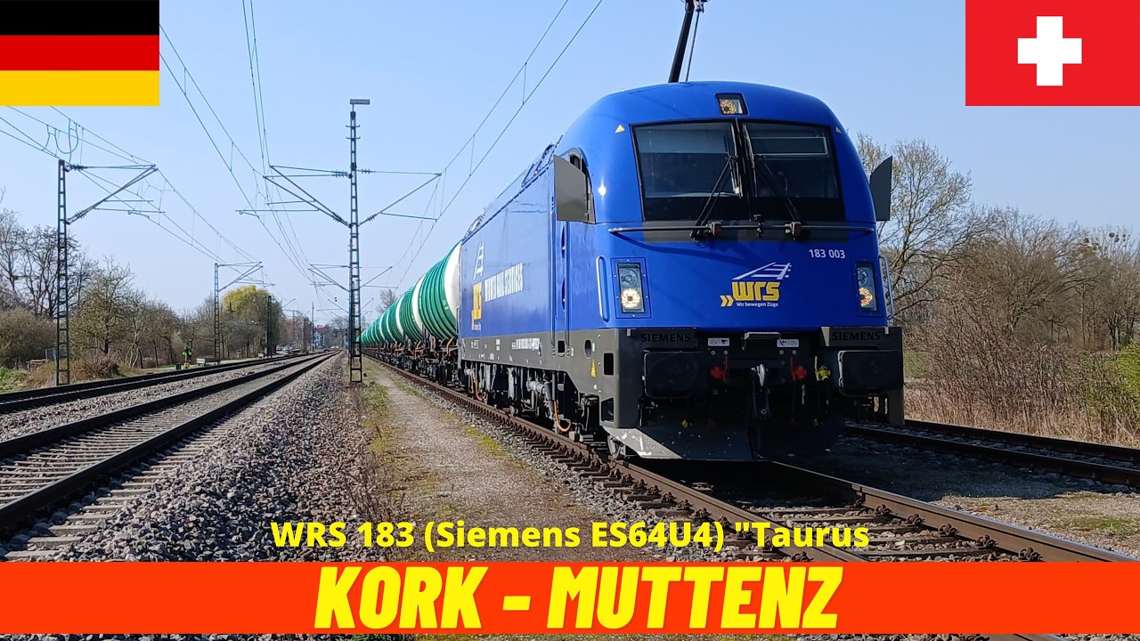 International Freight Train Cab Ride | Kork (Germany) &rarr; Muttenz Cargo Yard (Switzerland) 2026 4K
