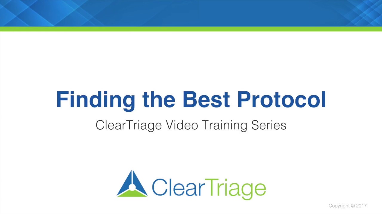 ClearTriage Training - Finding the Best Protocol