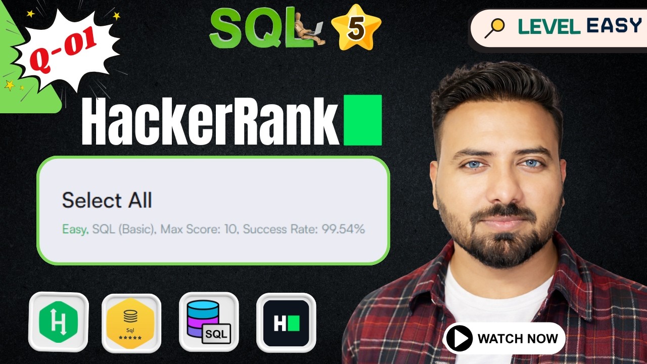 HackerRank SQL Series | Earn 5⭐ in SQL | Select All | Q-01 | #sql  #hackerranksolutions