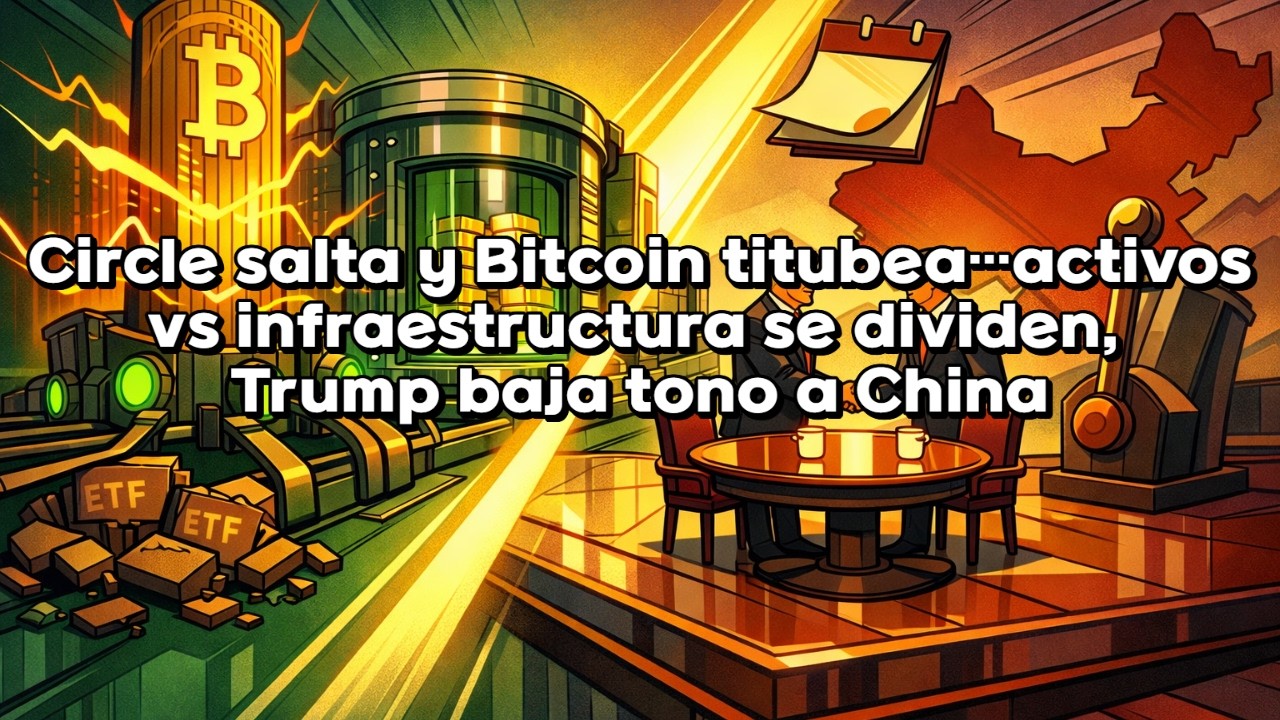 [Audio]Circle salta y Bitcoin titubea…activos vs infraestructura se dividen, Trump baja tono a China