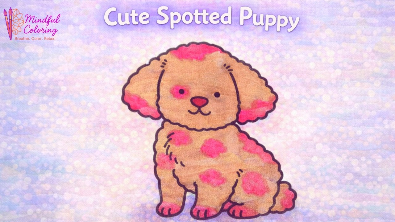Oddly Satisfying Puppy Coloring 🐶💗 Pink & Brown Aesthetic