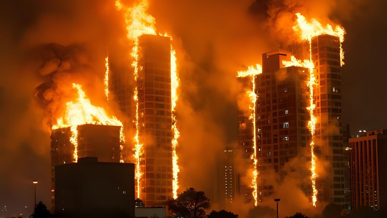 Неудержимый пожар поглощает китайские города &ndash; тысячи борются за выживание в огне