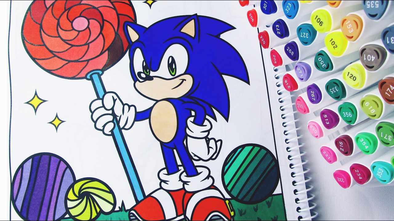 Coloring sonic in the rainy night