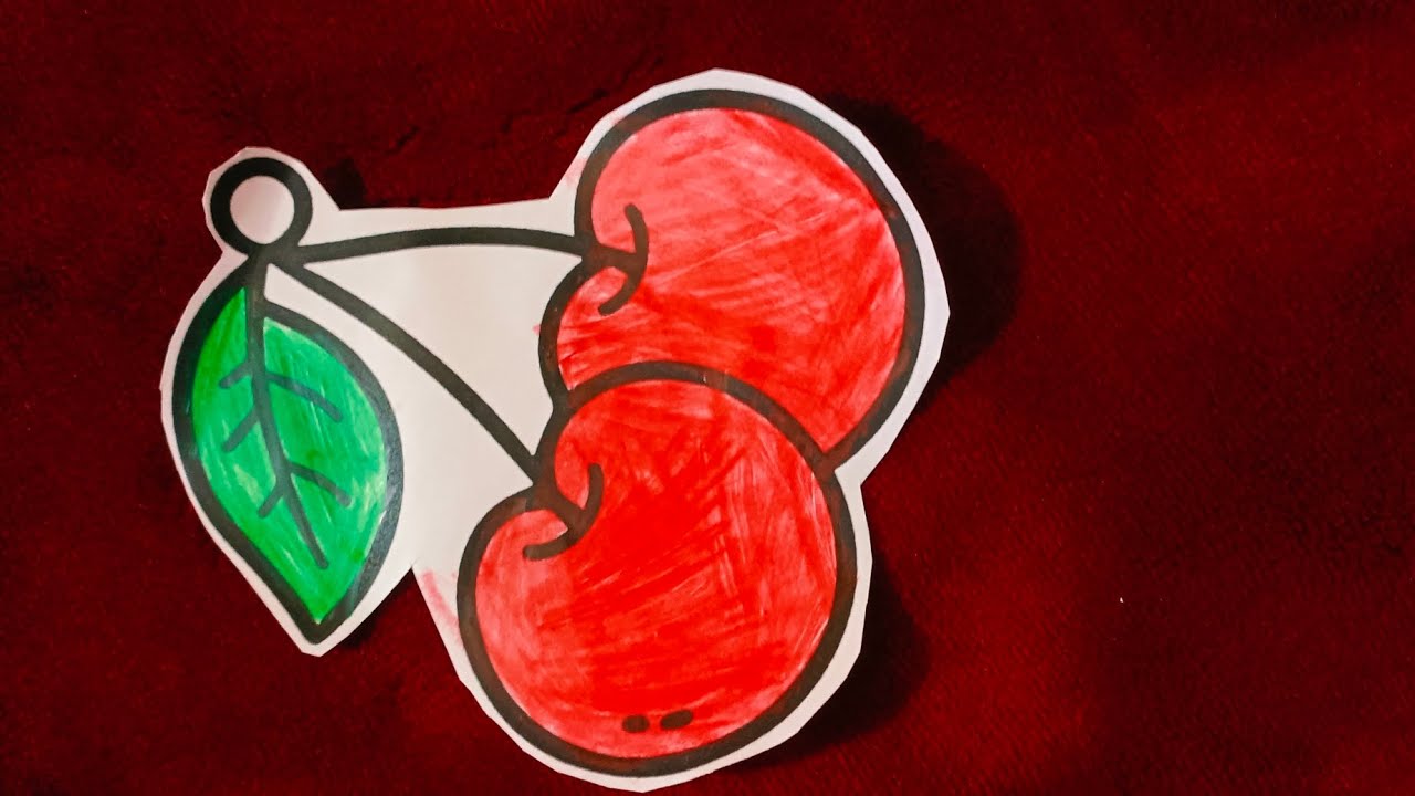 How to Draw and Color Cherry 🍒 | Cute Cherry Drawing & Coloring for Kids