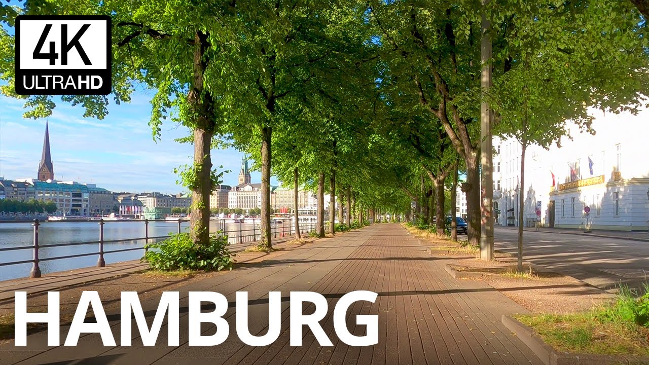 Mit dem Fahrrad um die Alster und durch Hamburg City, Germany 🇩🇪