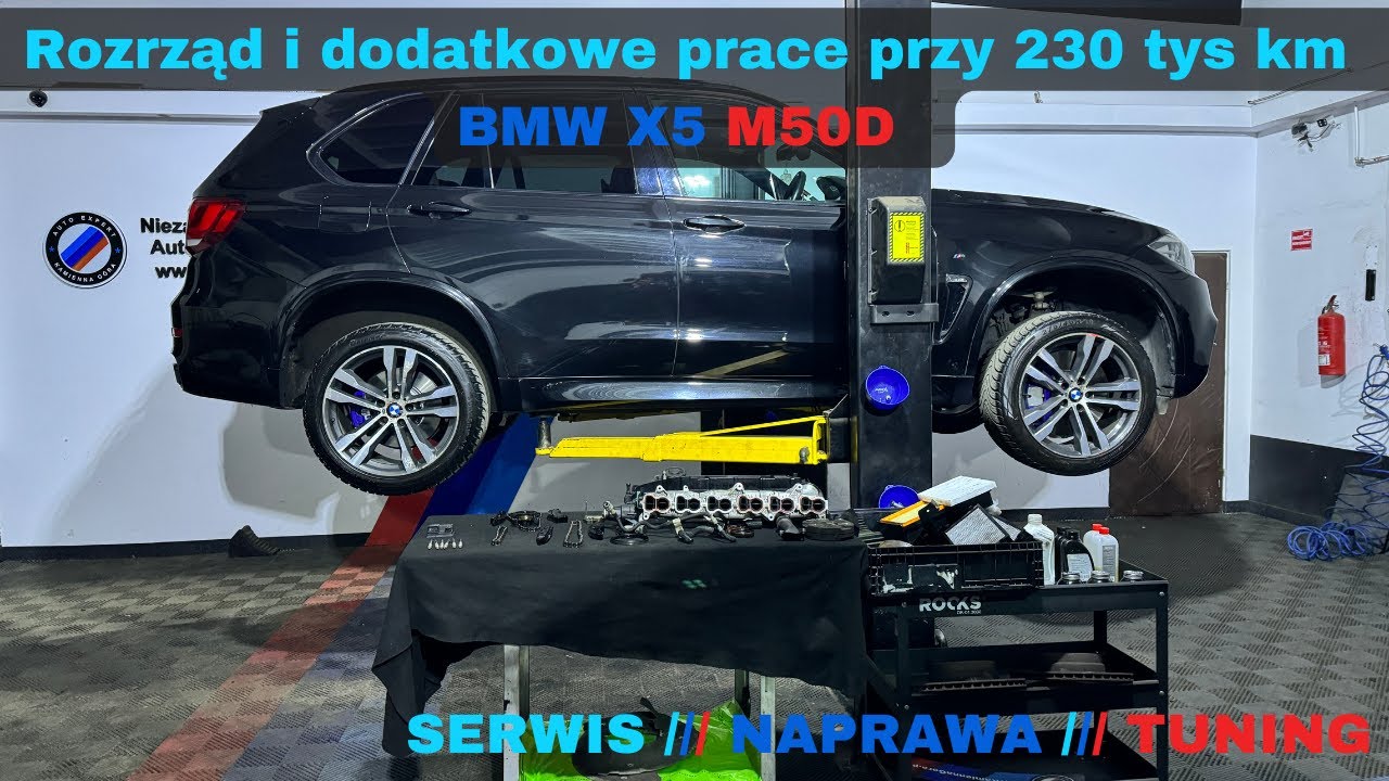 BMW X5 F15 M50d N57 z Londynu / wymiana rozrządu i gruby serwis przy 230 tys km