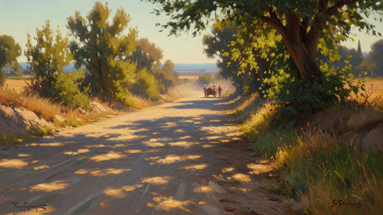 Ambient Art TV 4K: Relaxing Vintage Landscape | Dusty Road Sorolla Gallery TV