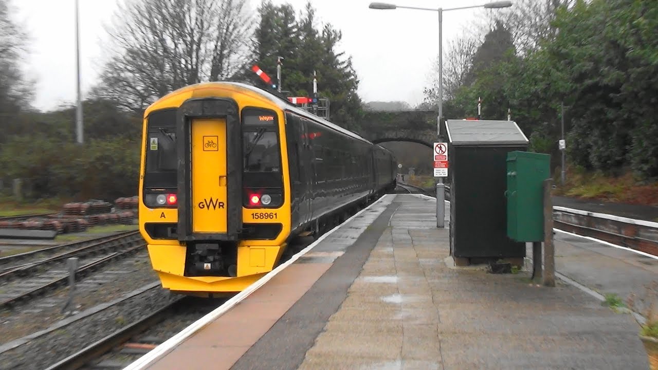 (HD) Last Video on Sony CX410 - GWR 158961 leaves Yeovil Pen Mill on 2O89 for Weymouth. 15.12.18