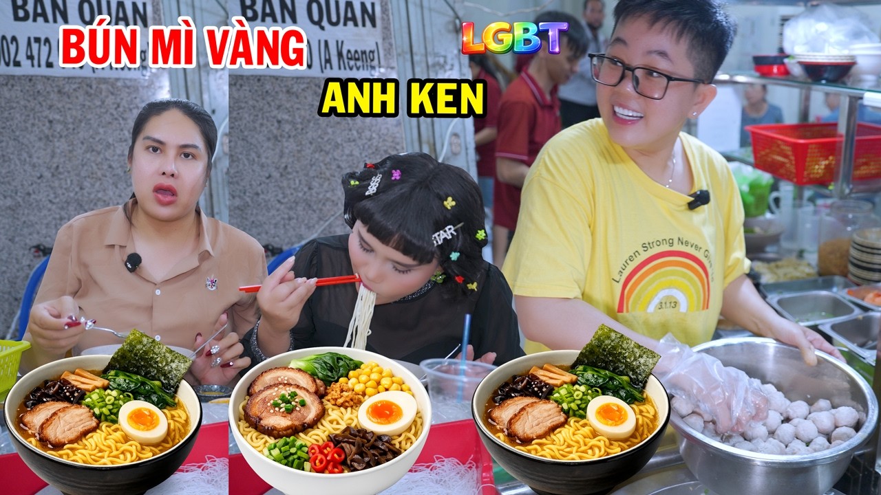 Độc lạ B&uacute;n m&igrave; v&agrave;ng LGBT thơm ngon kh&aacute;ch ngồi ăn k&iacute;n qu&aacute;n -  Ẩm thực Cha Rồng