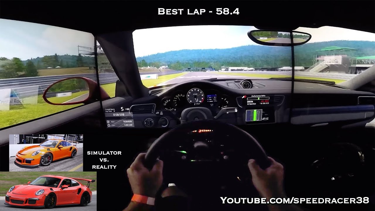 Porsche GT3 RS Racing Simulator at Lime Rock
