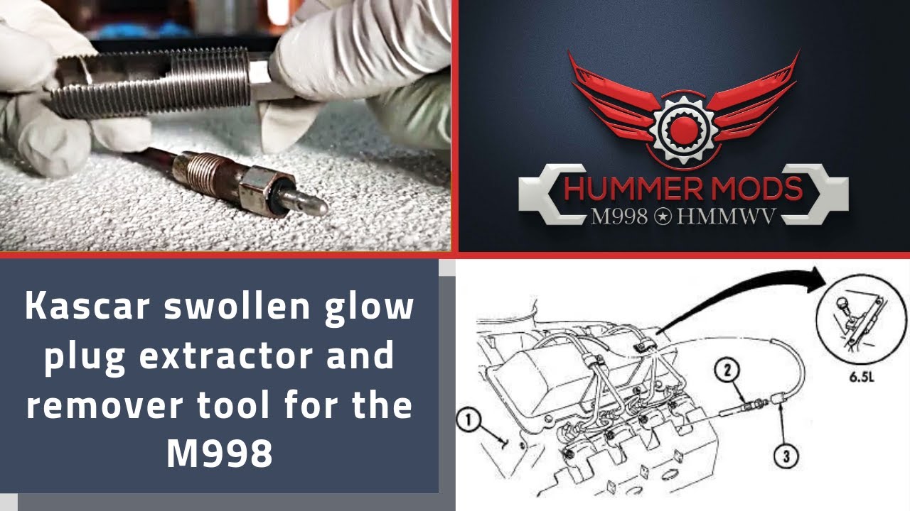 Kascar 6.5l/6.2l Swollen Glow Plug Extractor and Remover Tool, M998 HMMWV Repairs