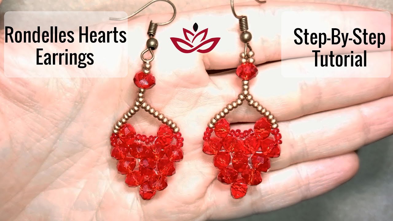 Rondelle Hearts Earrings || Strawberry earrings || St. Valentine`s Day Tutorial
