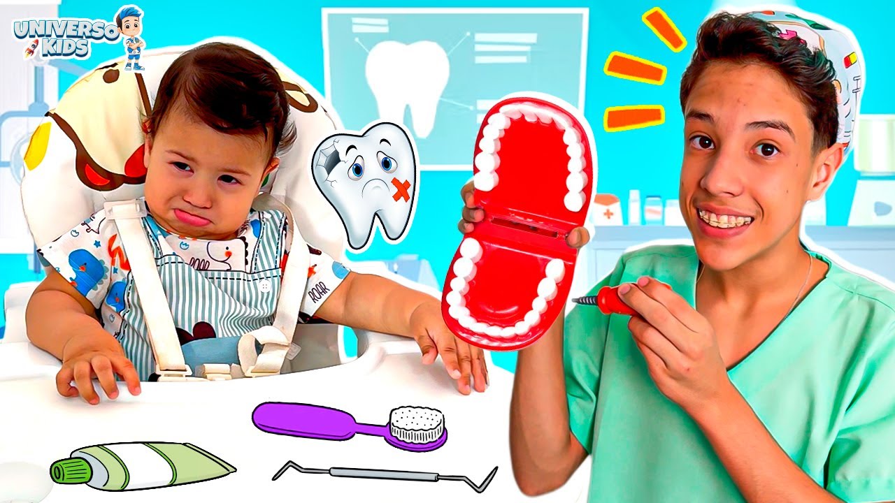Henrique e a história Engraçada da primeira visita do Heitor ao DENTISTA - História para crianças