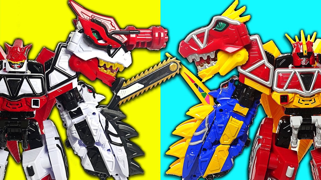 Return of Legend! Power Rangers Dino Charge Brave part.1 - White vs Red - DuDuPopTOY