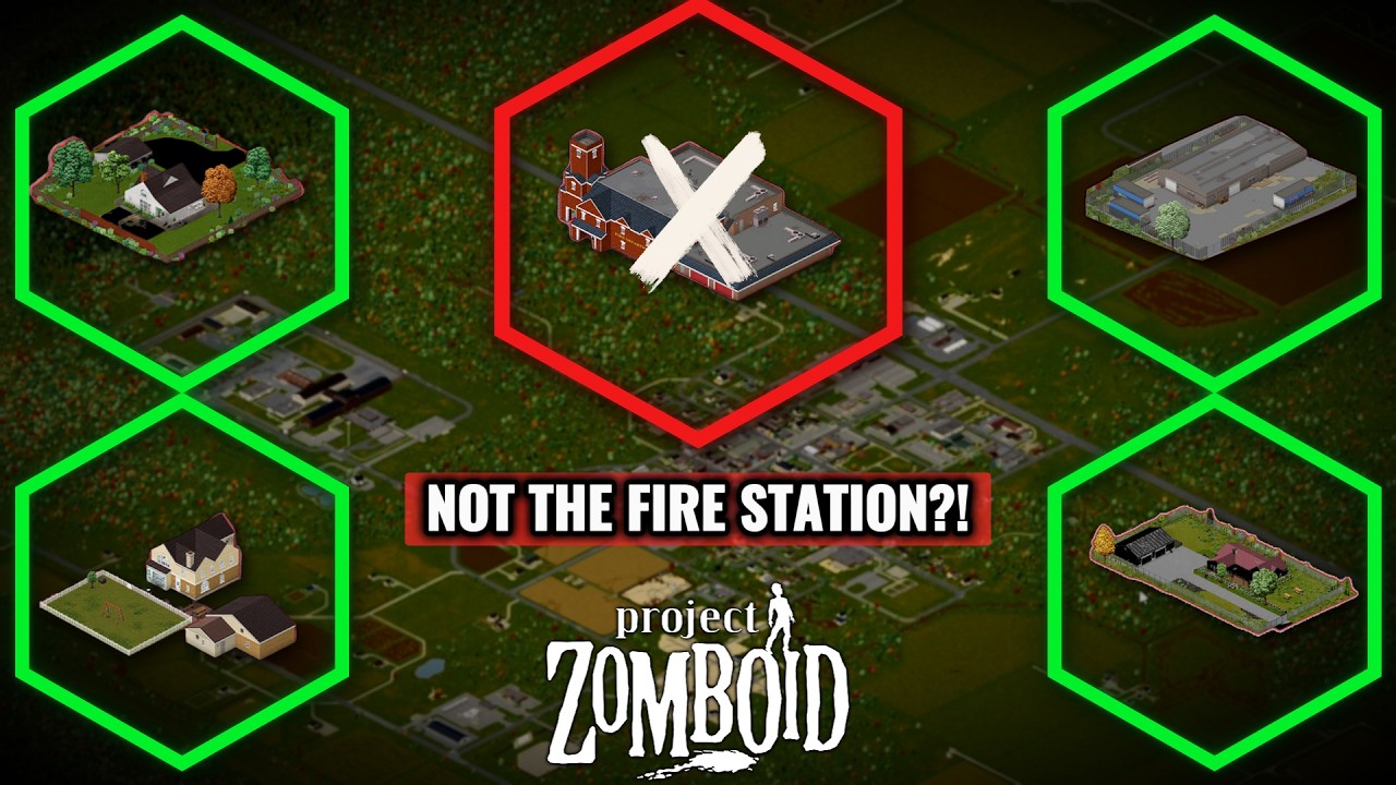 5 баз в Роузвуде, которые НЕ являются пожарной станцией! | Project Zomboid Build 42.20
