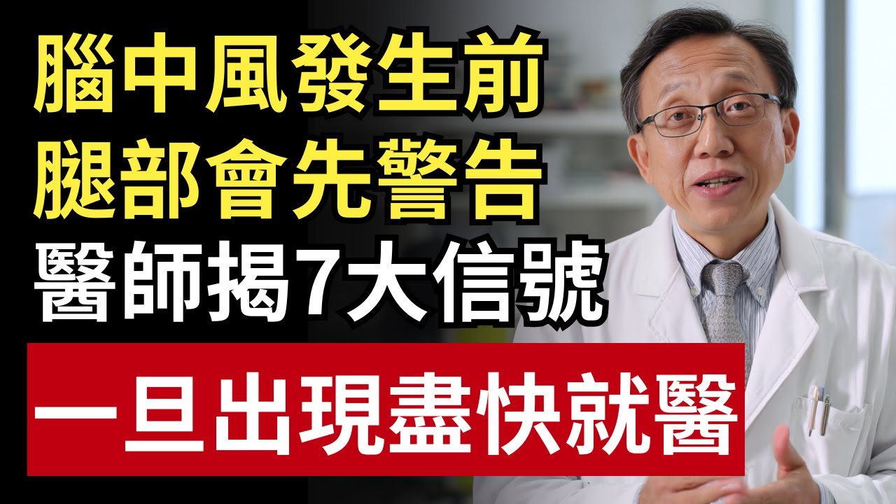 腦中風發生前，腿會先警告！醫師揭7大危險信號，一旦出現盡快就醫｜健康一帖｜中風前兆｜護血管食物｜腦中風症狀
