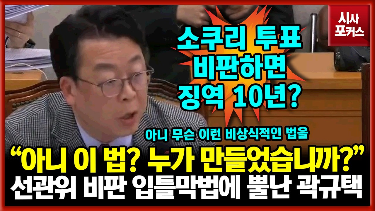 선관위 비판하면 징역 10년 이하?...국민의힘 곽규택 