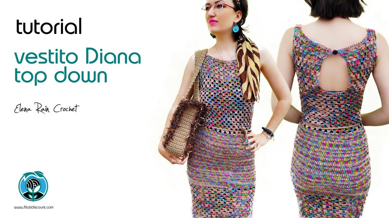 Tutorial Vestito Diana / senza cuciture/ top down all' uncinetto