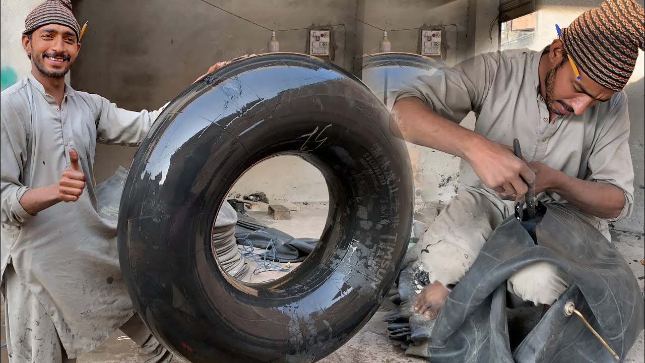 How This Talented Individual Expertly PATCH and FIX a Truck Tire Inner Tube With Incredible Skill