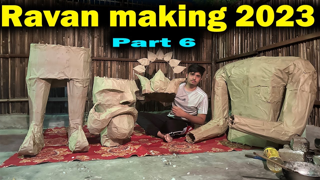 How to make ravan at home 2023 | Part 6 | Ravan making 2023 | Ravan par paper lagne shuru