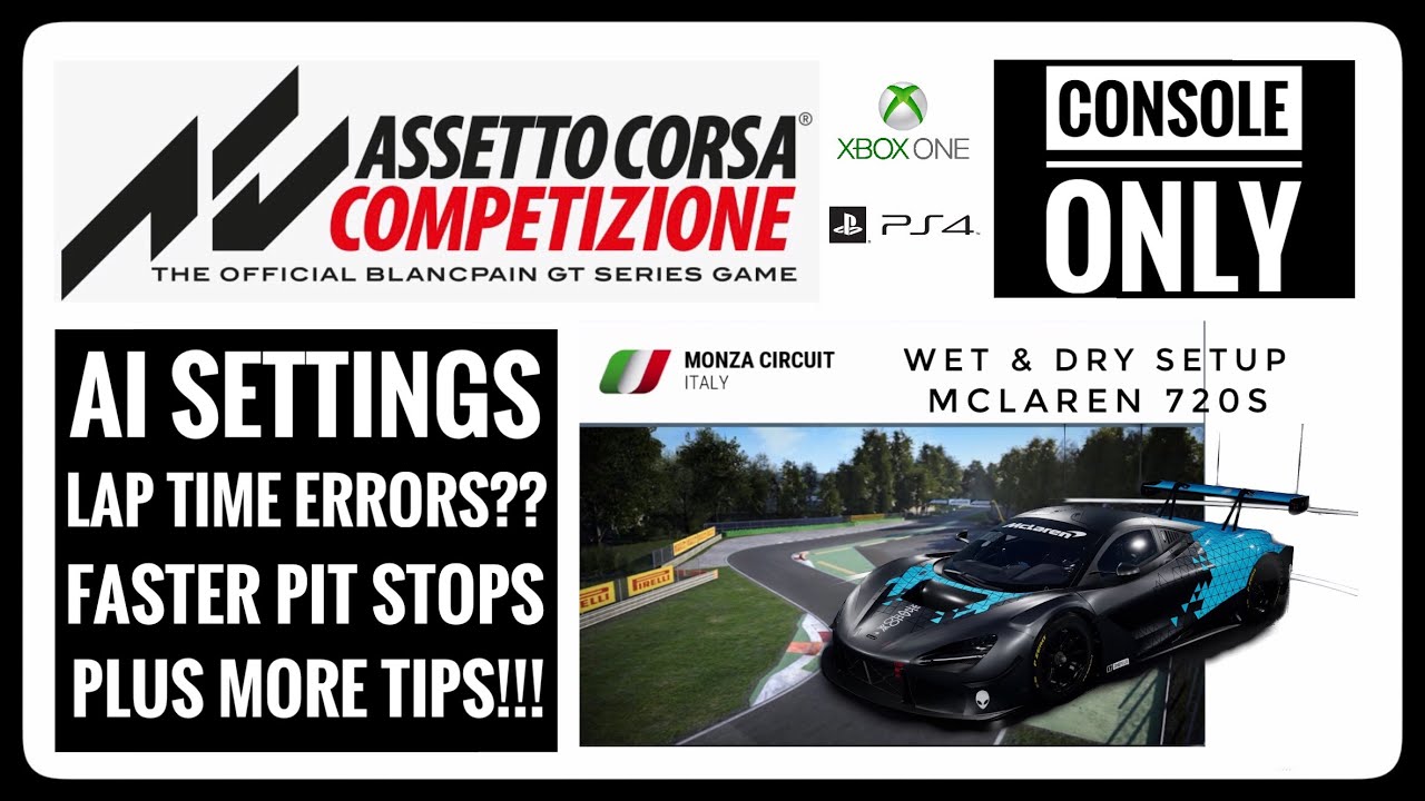Assetto Corsa Competizione - AI Settings - Fast pit stops & More!!!
