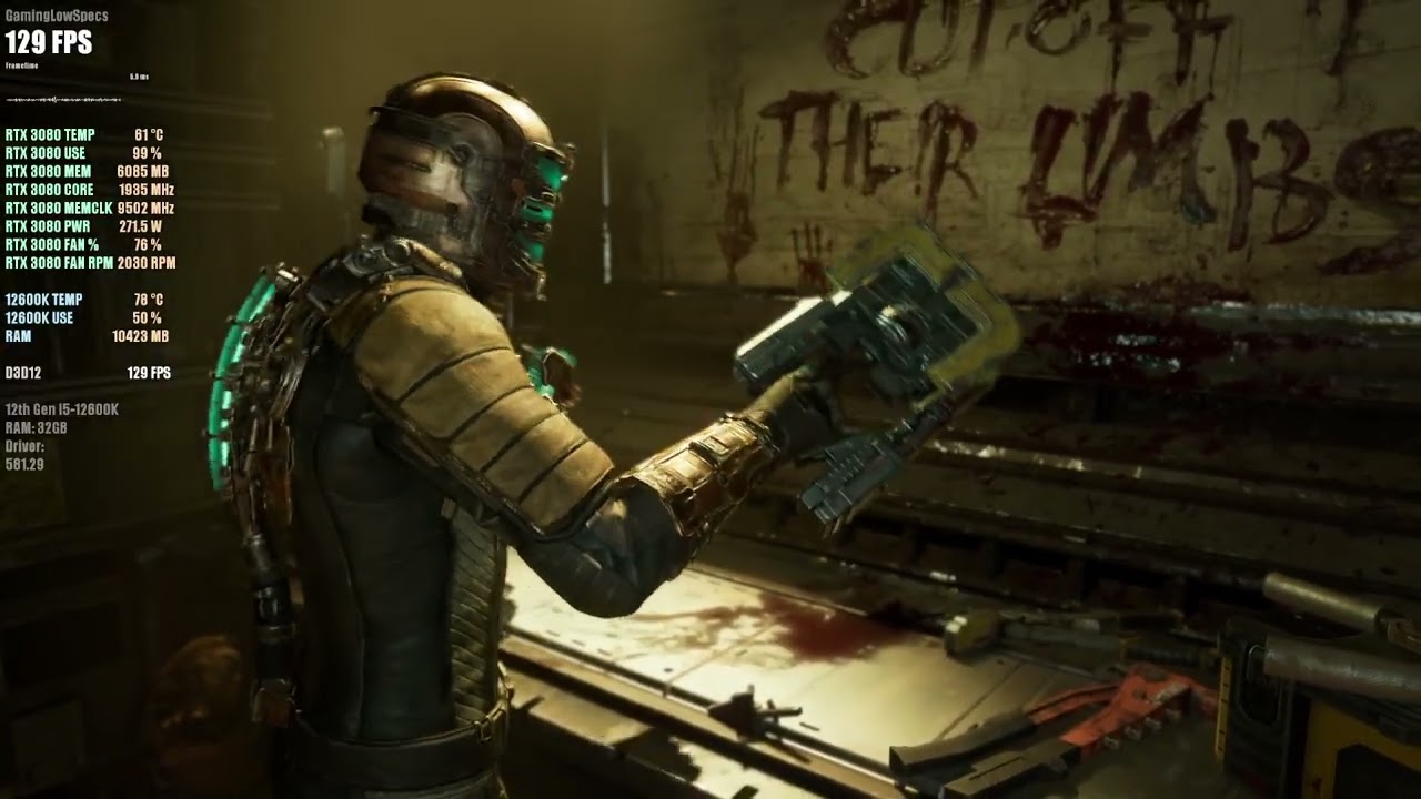 Dead Space Remake - RTX 3080 - Intel i5 12600K - 1440p