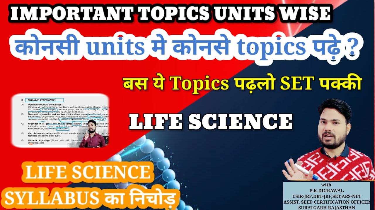 SET IMPORTANT TOPICS FOR LIFE SCIENCE  / SET KE LIYE KONSE TOPICS PADHE / 13 UNITS IMPORTANT TOPICS