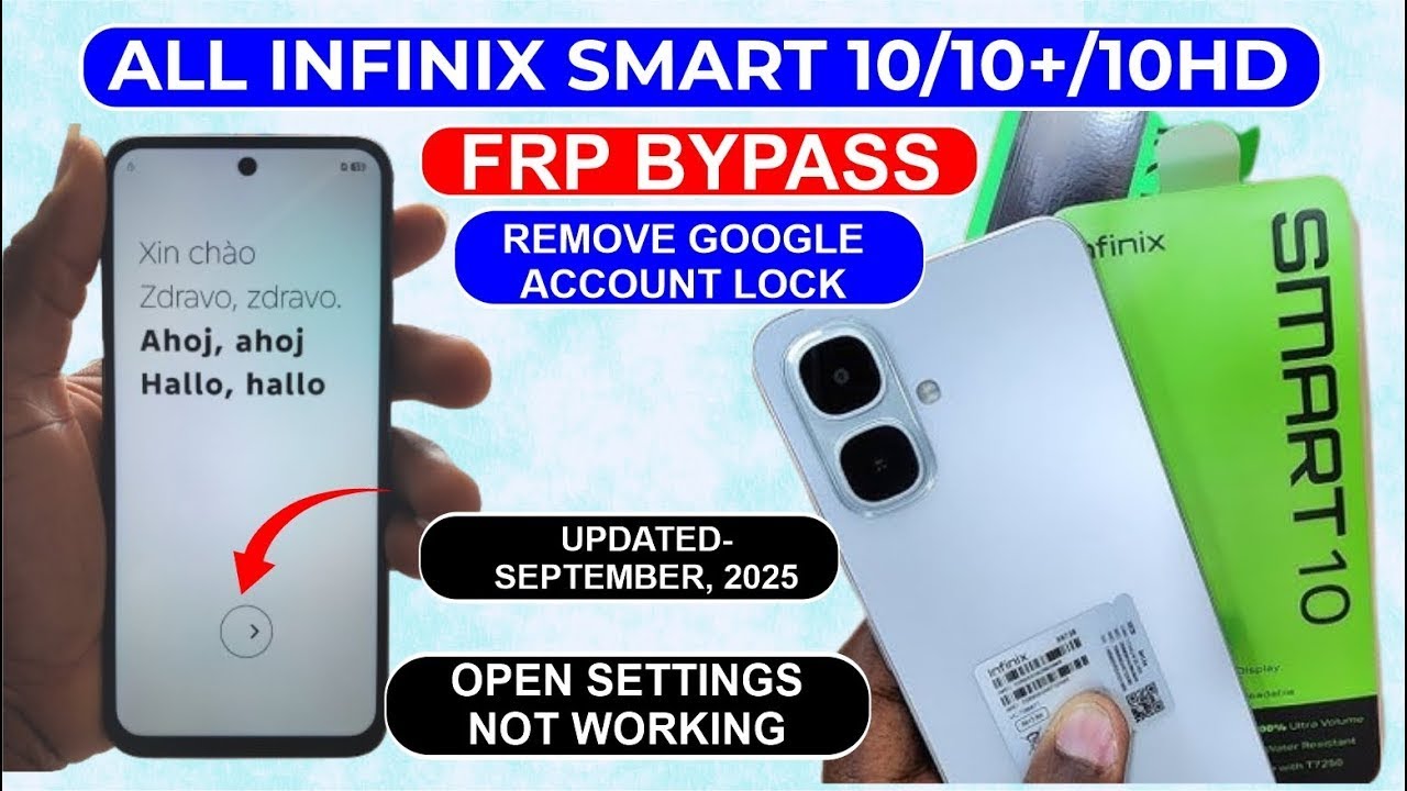 Infinix Smart 10 (X6725)/Smart 10HD Android 15Google Account Security Removed💯 FRP Bypass 🔥CONFIRMED