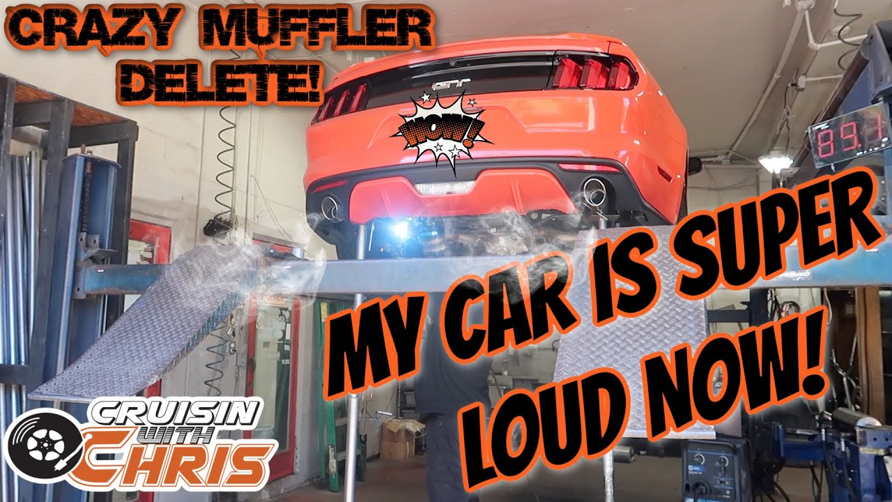 FIRST EVER MUFFLER DELETE ON MY 2015 MUSTANG GT! SUPER LOUD!