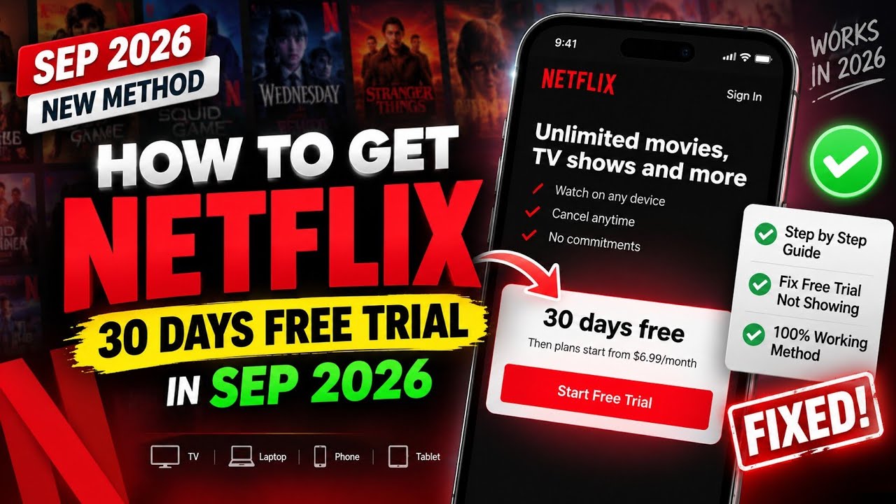 How go get Netflix 30 days free trial in Sep 2026 New Method. Fix Netflix Free trial not showing.
