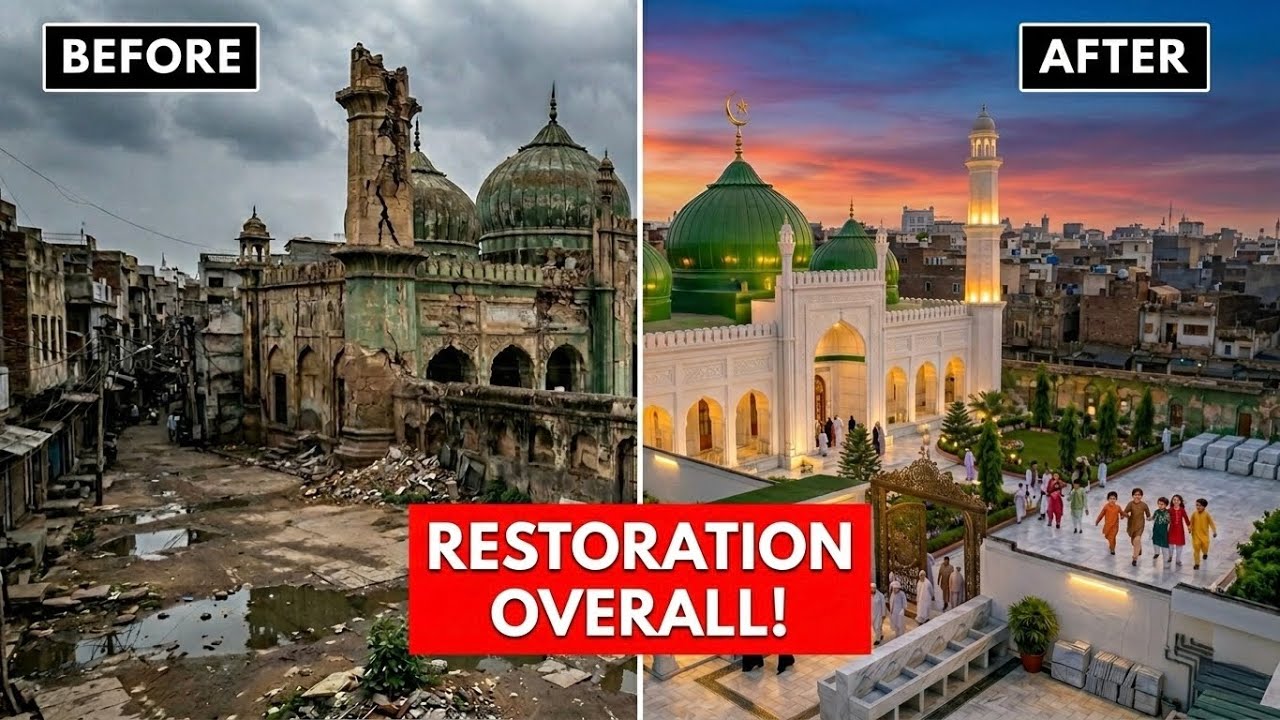 FROM RUINS TO RADIANCE: The Impossible Mosque Restoration 🕌#beforeandafter  #renovation  #longvideo 